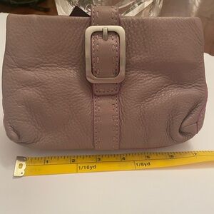 Cole Haan Small Kiss.Cosmetic Dark Lilac Leather Clutch/ Purse  NWT